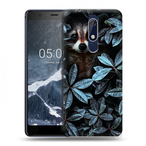 Дизайнерский пластиковый чехол для Nokia 5.1 Нуарные листья