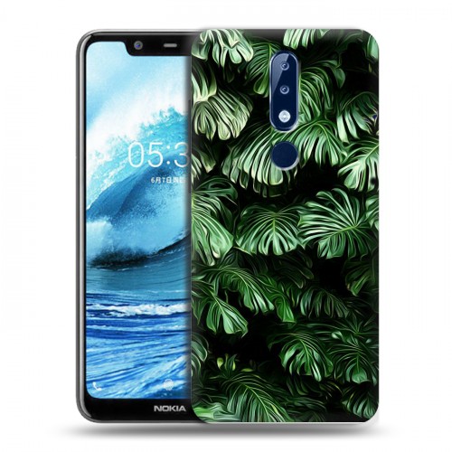 Дизайнерский пластиковый чехол для Nokia 5.1 Plus Нуарные листья