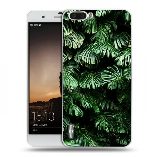 Дизайнерский пластиковый чехол для Huawei Honor 6 Plus Нуарные листья
