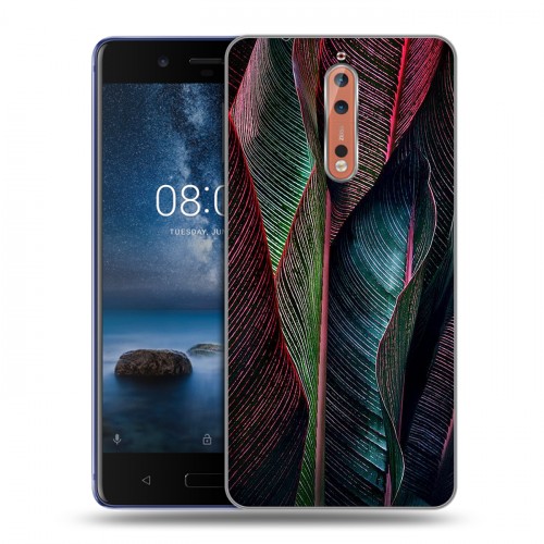 Дизайнерский пластиковый чехол для Nokia 8 Нуарные листья