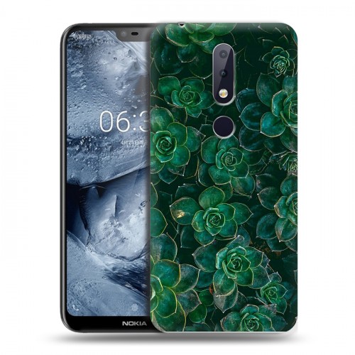 Дизайнерский пластиковый чехол для Nokia 6.1 Plus Нуарные листья