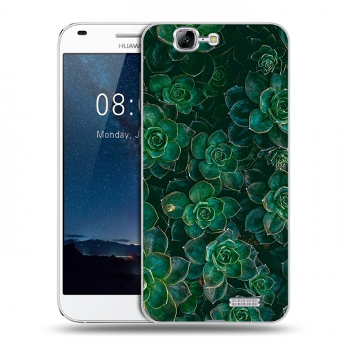 Дизайнерский пластиковый чехол для Huawei Ascend G7 Нуарные листья