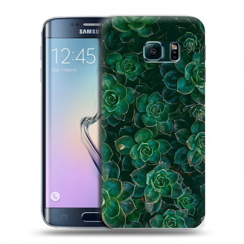 Дизайнерский пластиковый чехол для Samsung Galaxy S6 Edge Нуарные листья