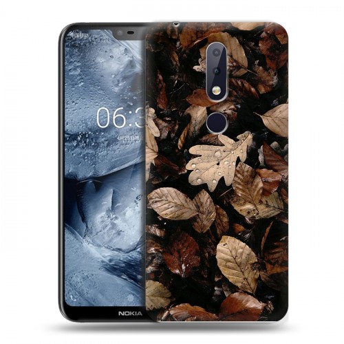 Дизайнерский силиконовый чехол для Nokia 6.1 Plus Нуарные листья