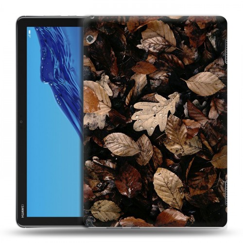 Дизайнерский силиконовый с усиленными углами чехол для Huawei MediaPad T5 Нуарные листья