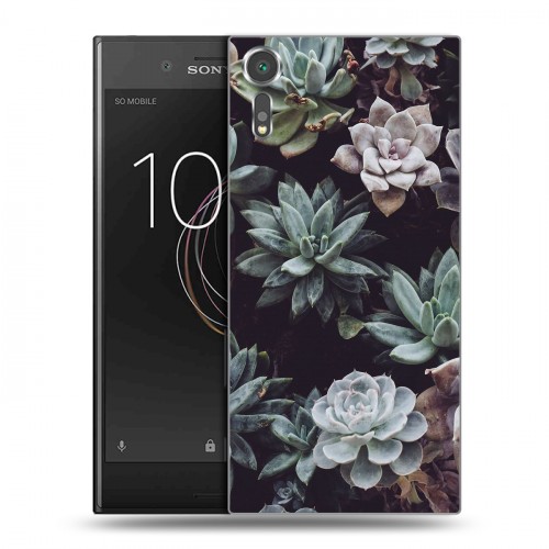 Дизайнерский пластиковый чехол для Sony Xperia XZs Нуарные листья