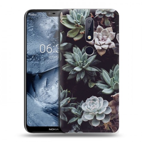 Дизайнерский пластиковый чехол для Nokia 6.1 Plus Нуарные листья