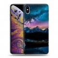 Дизайнерский силиконовый чехол для Iphone Xs Max Магический космос