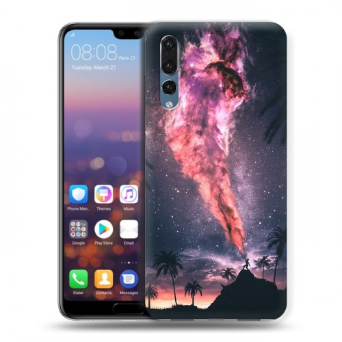 Дизайнерский силиконовый с усиленными углами чехол для Huawei P20 Pro Магический космос