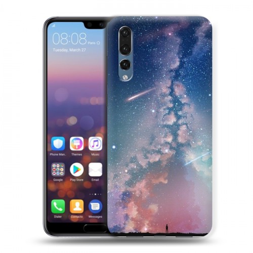 Дизайнерский силиконовый с усиленными углами чехол для Huawei P20 Pro Магический космос