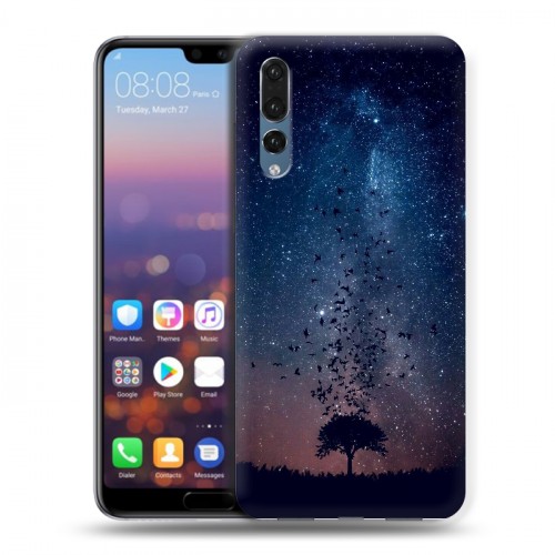 Дизайнерский силиконовый с усиленными углами чехол для Huawei P20 Pro Магический космос