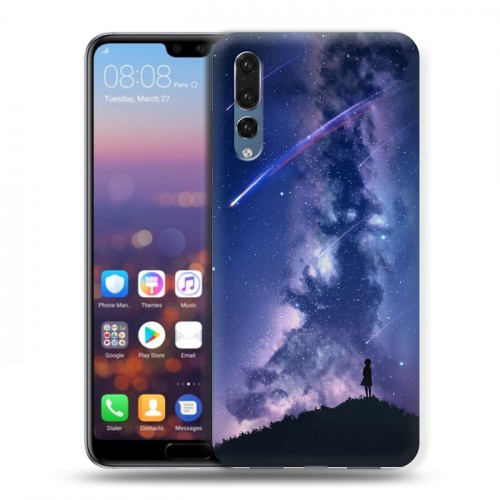 Дизайнерский силиконовый с усиленными углами чехол для Huawei P20 Pro Магический космос