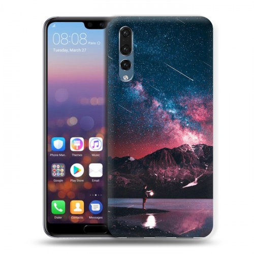 Дизайнерский силиконовый с усиленными углами чехол для Huawei P20 Pro Магический космос