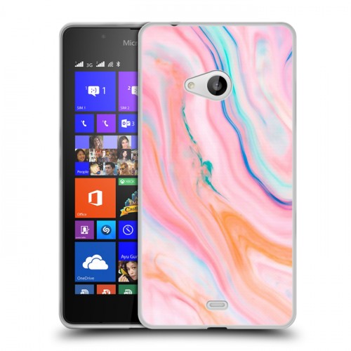 Дизайнерский пластиковый чехол для Microsoft Lumia 540 Мраморные узоры