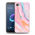 Дизайнерский пластиковый чехол для HTC Desire 12 Мраморные узоры