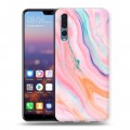 Дизайнерский силиконовый с усиленными углами чехол для Huawei P20 Pro Мраморные узоры