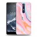 Дизайнерский пластиковый чехол для Nokia 5.1 Мраморные узоры