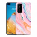 Дизайнерский пластиковый чехол для Huawei P40 Мраморные узоры