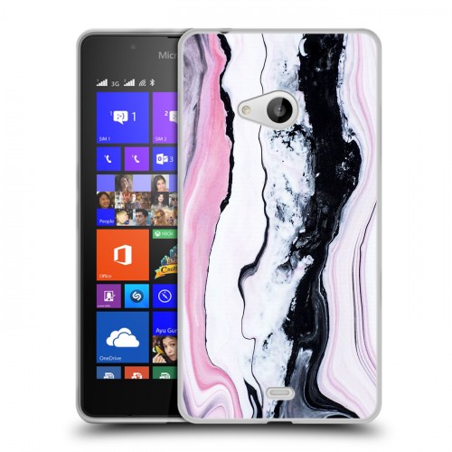 Дизайнерский пластиковый чехол для Microsoft Lumia 540 Мраморные узоры