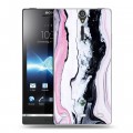 Дизайнерский пластиковый чехол для Sony Xperia S Мраморные узоры