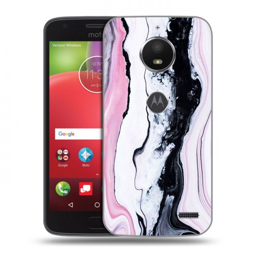 Дизайнерский пластиковый чехол для Motorola Moto E4 Мраморные узоры