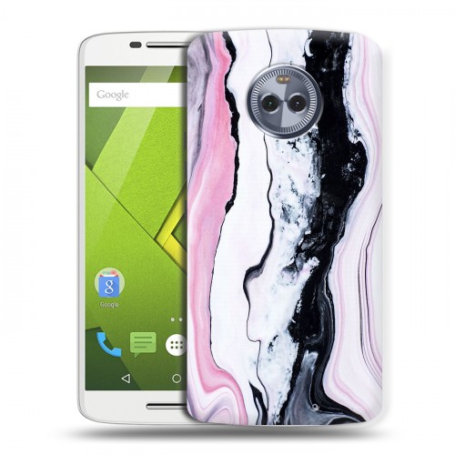 Дизайнерский пластиковый чехол для Motorola Moto X4 Мраморные узоры