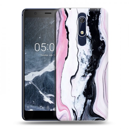 Дизайнерский пластиковый чехол для Nokia 5.1 Мраморные узоры