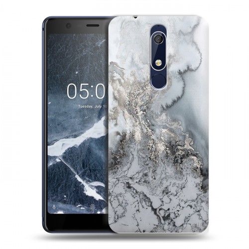 Дизайнерский пластиковый чехол для Nokia 5.1 Мраморные узоры