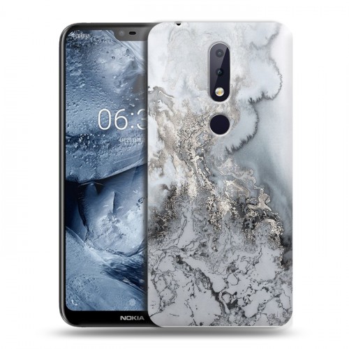 Дизайнерский пластиковый чехол для Nokia 6.1 Plus Мраморные узоры