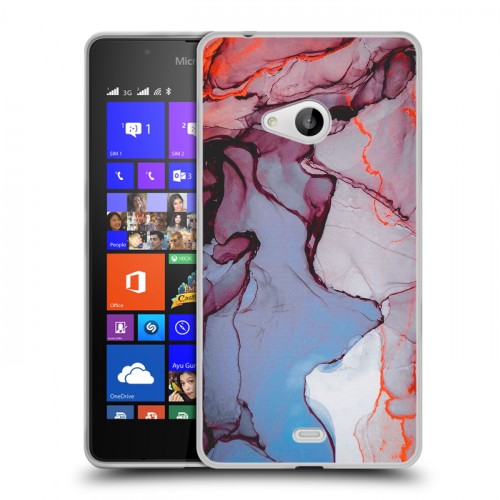 Дизайнерский пластиковый чехол для Microsoft Lumia 540 Мраморные узоры