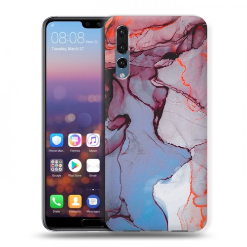 Дизайнерский силиконовый с усиленными углами чехол для Huawei P20 Pro Мраморные узоры