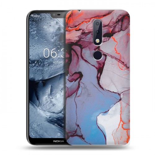 Дизайнерский силиконовый чехол для Nokia 6.1 Plus Мраморные узоры