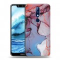 Дизайнерский пластиковый чехол для Nokia 5.1 Plus Мраморные узоры