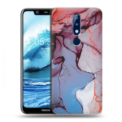 Дизайнерский пластиковый чехол для Nokia 5.1 Plus Мраморные узоры