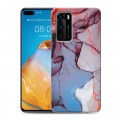 Дизайнерский силиконовый с усиленными углами чехол для Huawei P40 Мраморные узоры