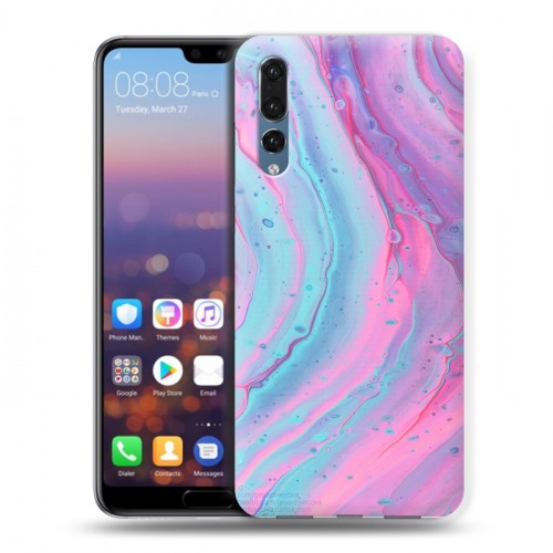 Дизайнерский силиконовый с усиленными углами чехол для Huawei P20 Pro Мраморные узоры