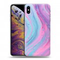 Дизайнерский силиконовый чехол для Iphone Xs Max Мраморные узоры