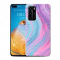 Дизайнерский силиконовый с усиленными углами чехол для Huawei P40 Мраморные узоры