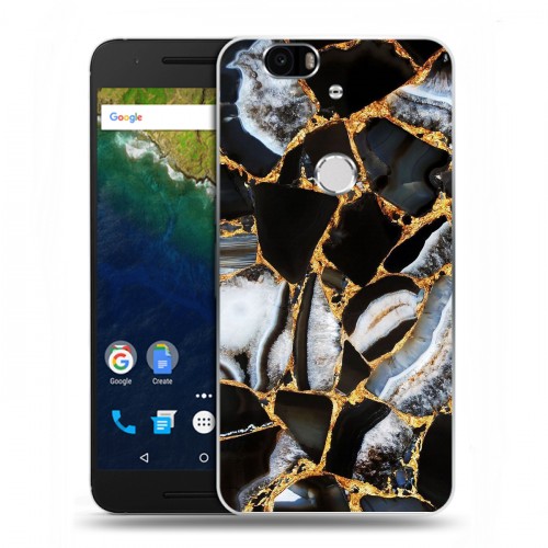 Дизайнерский силиконовый чехол для Google Huawei Nexus 6P Мраморные узоры