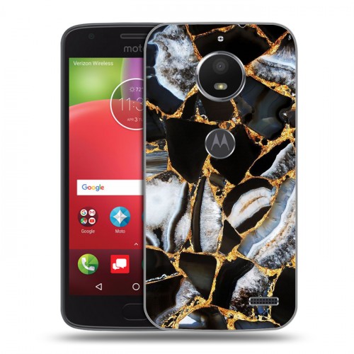Дизайнерский пластиковый чехол для Motorola Moto E4 Мраморные узоры