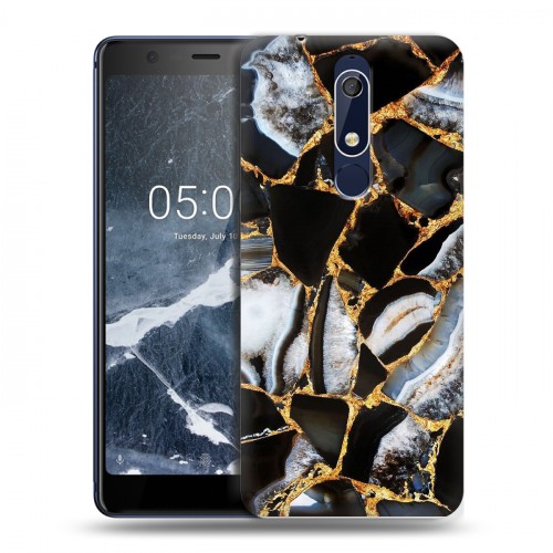 Дизайнерский пластиковый чехол для Nokia 5.1 Мраморные узоры