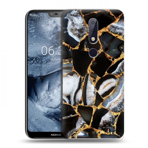 Дизайнерский пластиковый чехол для Nokia 6.1 Plus Мраморные узоры