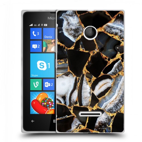 Дизайнерский пластиковый чехол для Microsoft Lumia 435 Мраморные узоры