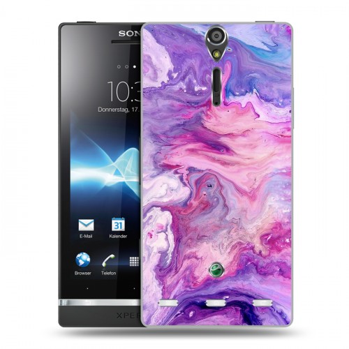 Дизайнерский пластиковый чехол для Sony Xperia S Мраморные узоры