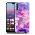 Дизайнерский силиконовый с усиленными углами чехол для Huawei P20 Pro Мраморные узоры