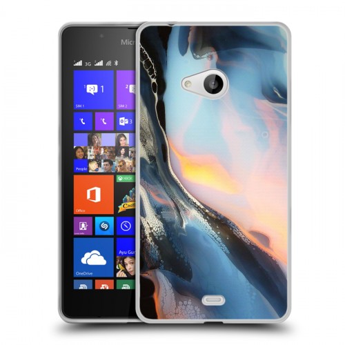 Дизайнерский пластиковый чехол для Microsoft Lumia 540 Мраморные узоры