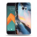 Дизайнерский пластиковый чехол для HTC 10 Мраморные узоры