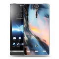 Дизайнерский пластиковый чехол для Sony Xperia S Мраморные узоры