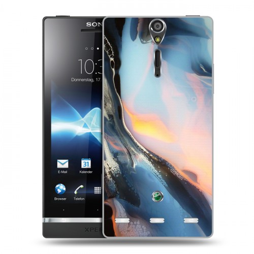 Дизайнерский пластиковый чехол для Sony Xperia S Мраморные узоры