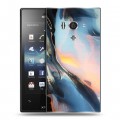 Дизайнерский пластиковый чехол для Sony Xperia acro S Мраморные узоры